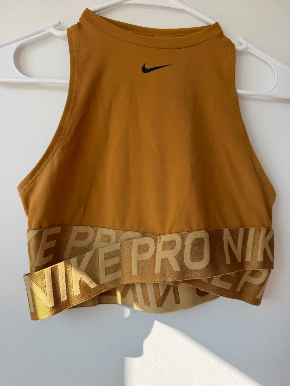 Nike Brown-Gold Cropped Athletic Tank